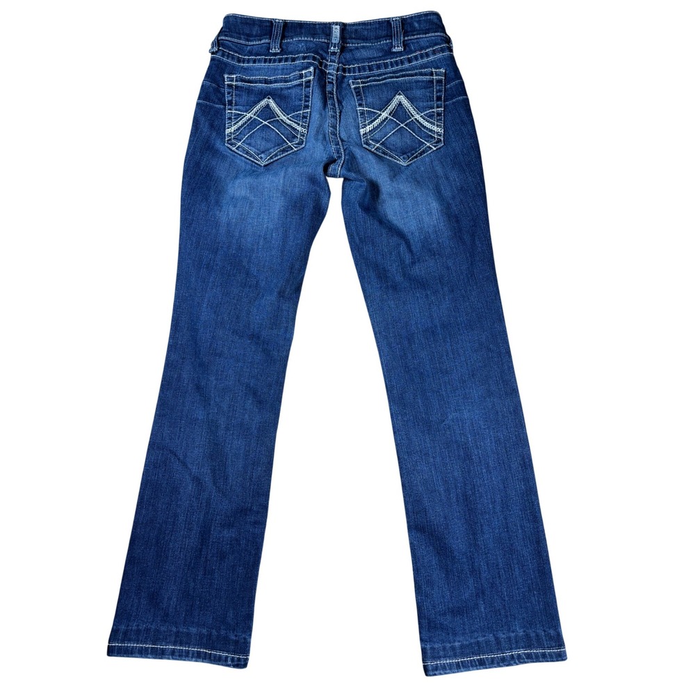 Ariat REAL Denim Womens 28R Mid Rise Bootcut Jeans Medium Wash Western Paisley - Picture 2 of 9